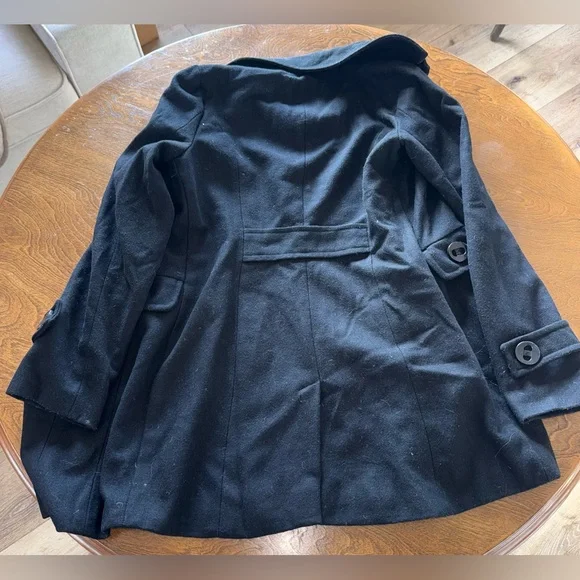 Wet Seal Black Cheetah Line Peacoat, size medium. - Picture 2 of 5